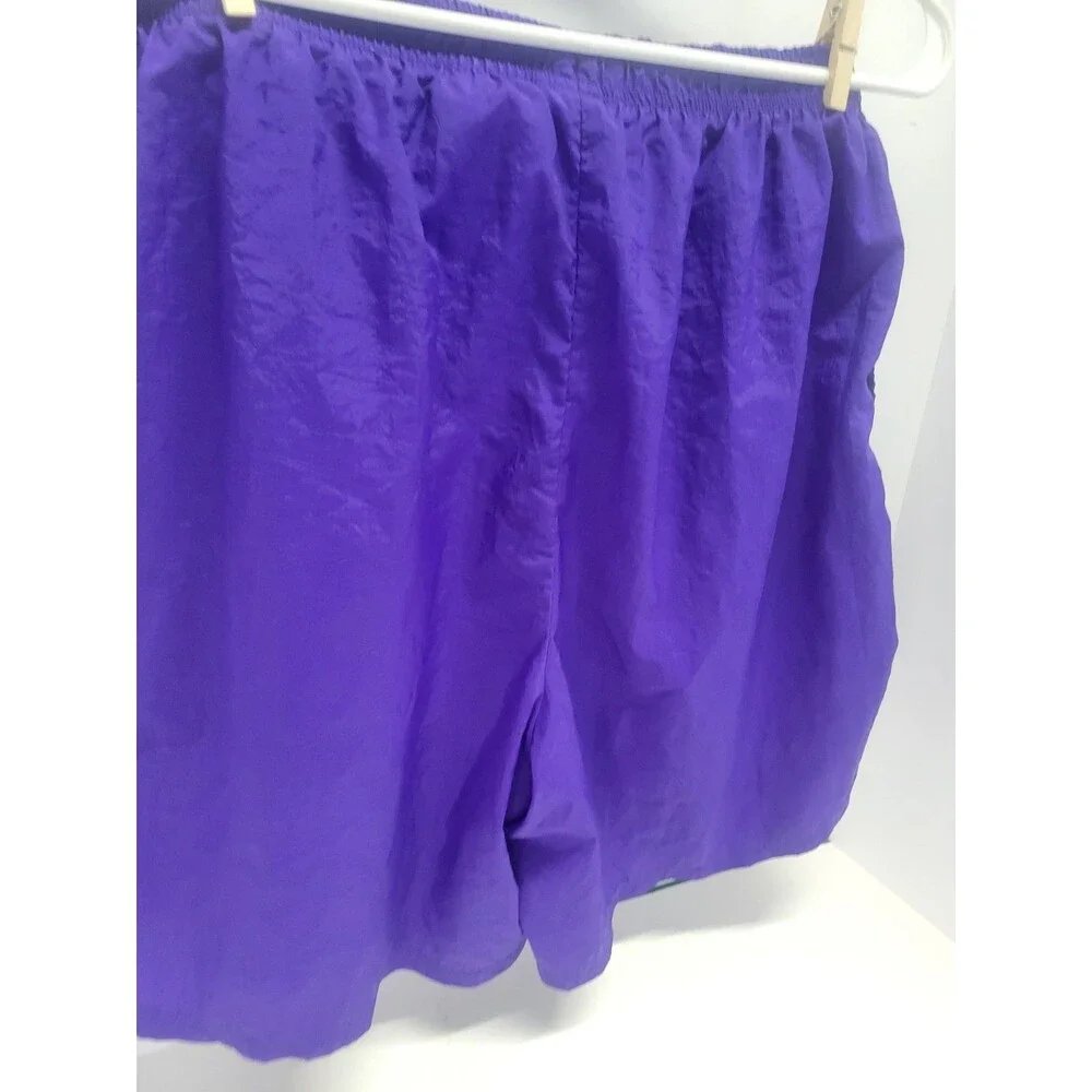 Vintage 90s Nike Shorts Nylon Windbreaker Drawstring Unlined Pocket Purple Sz 14